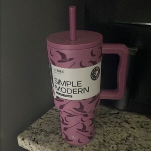 Simple Modern Pink Tumbler with Straw